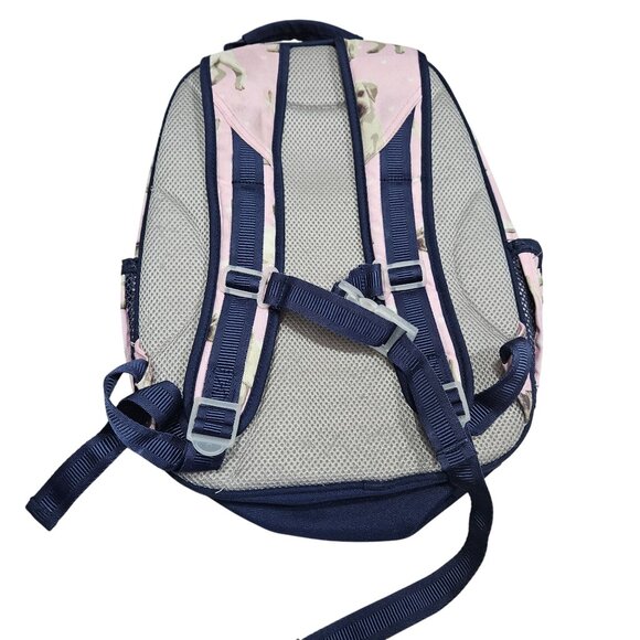 Pottery Barn Kids Pink & Navy‎ Puppy Print Backpack Multiple Compartments - Picture 2 of 11